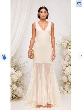 Abercrombie & Fitch Plunge Godet Skirt Maxi Dress